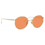 Linda Farrow - Nicks Oval Sunglasses in Light Gold - LFL948C5SUN - Linda Farrow Eyewear