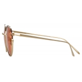 Linda Farrow - Occhiali da Sole Ovale Nicks in Oro Chiaro - LFL948C5SUN - Linda Farrow Eyewear