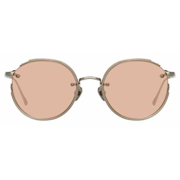 Linda Farrow - Nicks Oval Sunglasses in White Gold - LFL948C6SUN - Linda Farrow Eyewear