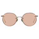 Linda Farrow - Nicks Oval Sunglasses in White Gold - LFL948C6SUN - Linda Farrow Eyewear