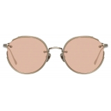 Linda Farrow - Nicks Oval Sunglasses in White Gold - LFL948C6SUN - Linda Farrow Eyewear