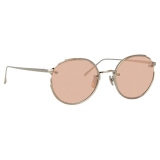 Linda Farrow - Nicks Oval Sunglasses in White Gold - LFL948C6SUN - Linda Farrow Eyewear