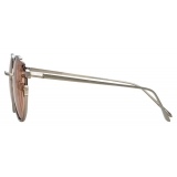 Linda Farrow - Nicks Oval Sunglasses in White Gold - LFL948C6SUN - Linda Farrow Eyewear