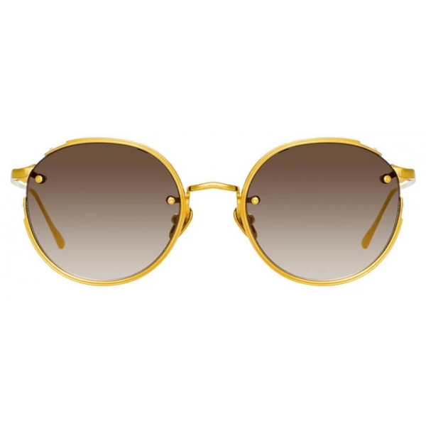 Linda Farrow - Nicks Oval Sunglasses in Yellow Gold - LFL948C2SUN - Linda Farrow Eyewear