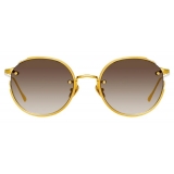 Linda Farrow - Occhiali da Sole Ovale Nicks in Oro Giallo - LFL948C2SUN - Linda Farrow Eyewear