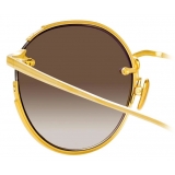 Linda Farrow - Occhiali da Sole Ovale Nicks in Oro Giallo - LFL948C2SUN - Linda Farrow Eyewear