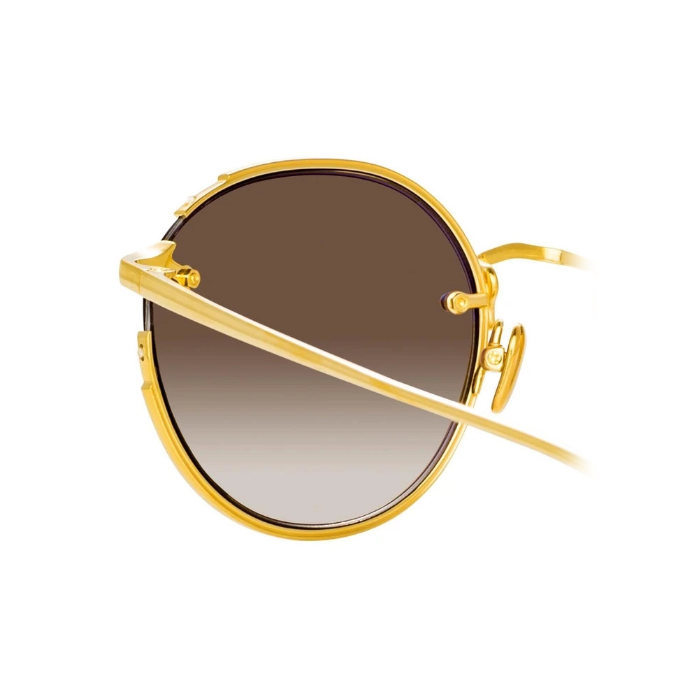 Linda Farrow Nicks Oval Sunglasses In Yellow Gold Lfl948c2sun Linda Farrow Eyewear Avvenice