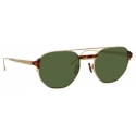 Linda Farrow - Occhiali da Sole Quadrati Nico in Oro Chiaro e Verde - LFL1108C3SUN - Linda Farrow Eyewear