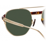 Linda Farrow - Occhiali da Sole Quadrati Nico in Oro Chiaro e Verde - LFL1108C3SUN - Linda Farrow Eyewear