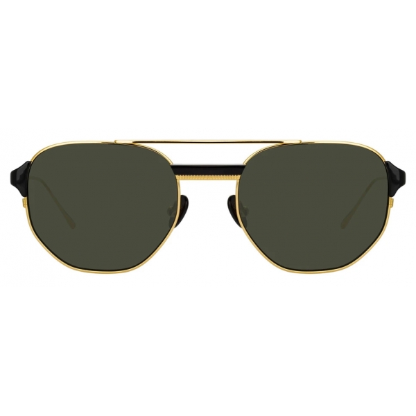 Linda Farrow - Occhiali da Sole Quadrati Nico in Oro Giallo e Grigio - LFL1108C1SUN - Linda Farrow Eyewear