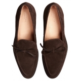 Viola Milano - Milanese Handwelted String Loafer - Brown Suede - Handmade in Italy - Luxury Exclusive Collection