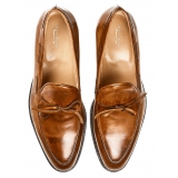 Viola Milano - Milanese Handwelted String Loafer - Natural - Handmade in Italy - Luxury Exclusive Collection