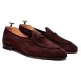 Viola Milano - Unlined Belgian Suede Loafer - Bordeaux - Handmade in Italy - Luxury Exclusive Collection