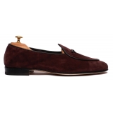 Viola Milano - Unlined Belgian Suede Loafer - Bordeaux - Handmade in Italy - Luxury Exclusive Collection