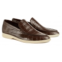 Viola Milano - Mocassino Capri Cocco Sfoderato - Cognac - Handmade in Italy - Luxury Exclusive Collection