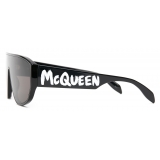 Alexander McQueen - Occhiali da Sole a Mascherina McQueen Graffiti - Nero Fumo - Alexander McQueen Eyewear
