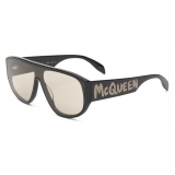 Alexander McQueen - McQueen Graffiti Mask Sunglasses - Black Beige - Alexander McQueen Eyewear