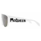 Alexander McQueen - McQueen Graffiti Mask Sunglasses - White Green - Alexander McQueen Eyewear