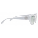 Alexander McQueen - Women's Seal Logo Cat-Eye Sunglasses - Opal Light Blue Green - Alexander McQueen Eyewear