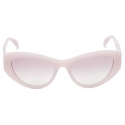 Alexander McQueen - Occhiali da Sole Cat Eye Seal Logo da Donna - Rosa Opale - Alexander McQueen Eyewear