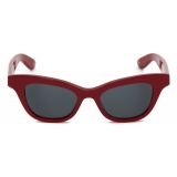 Alexander McQueen - Occhiali da Sole McQueen Angled da Donna - Rosso Grigio Blu - Alexander McQueen Eyewear