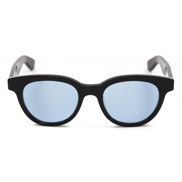 Alexander McQueen - Occhiali da Sole McQueen Angled Rotondi - Nero Azzurro - Alexander McQueen Eyewear