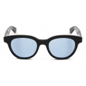 Alexander McQueen - Occhiali da Sole McQueen Angled Rotondi - Nero Azzurro - Alexander McQueen Eyewear