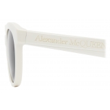 Alexander McQueen - Occhiali da Sole McQueen Angled Rotondi - Avorio Verde - Alexander McQueen Eyewear