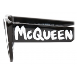 Alexander McQueen - Occhiali da Sole McQueen Graffiti Rettangolari da Uomo - Nero Grigio - Alexander McQueen Eyewear