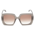 Alexander McQueen - Occhiali da Sole Quadrati Seal Logo da Donna - Talpa Marroni Rossastre - Alexander McQueen Eyewear