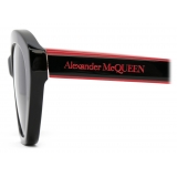 Alexander McQueen - Occhiali da Sole Quadrati Seal Logo da Donna - Bordeaux Opale Blu - Alexander McQueen Eyewear