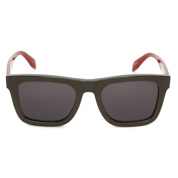 Alexander McQueen - Men's Selvedge Rectangular Sunglasses - Khaki Green Smoke - Alexander McQueen Eyewear