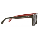 Alexander McQueen - Men's Selvedge Rectangular Sunglasses - Khaki Green Smoke - Alexander McQueen Eyewear