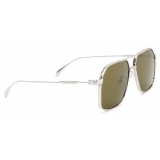 Alexander McQueen - Occhiali da Sole Skull Angle da Uomo - Argento Verde Militare - Alexander McQueen Eyewear