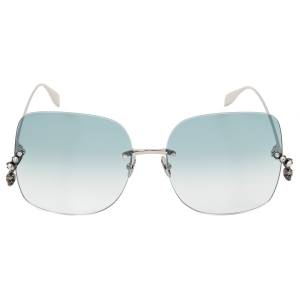サングラス ALEXANDER MCQUEEN Woman Sunglasses Blue AM0505S 003 Alexander McQueen - Women's The Curve Cat-Eye Sunglasses