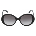 Alexander McQueen - Occhiali Da Sole Seal Logo Rotondi da Donna - Nero Grigio - Alexander McQueen Eyewear