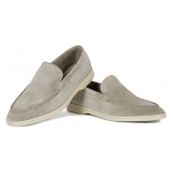 Viola Milano - Unlined Capri Suede Loafer - Natural - Handmade in Italy - Luxury Exclusive Collection
