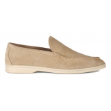 Viola Milano - Unlined Capri Suede Loafer - Beige - Handmade in Italy - Luxury Exclusive Collection