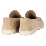 Viola Milano - Unlined Capri Suede Loafer - Beige - Handmade in Italy - Luxury Exclusive Collection