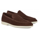 Viola Milano - Unlined Capri Suede Loafer - Brown - Handmade in Italy - Luxury Exclusive Collection