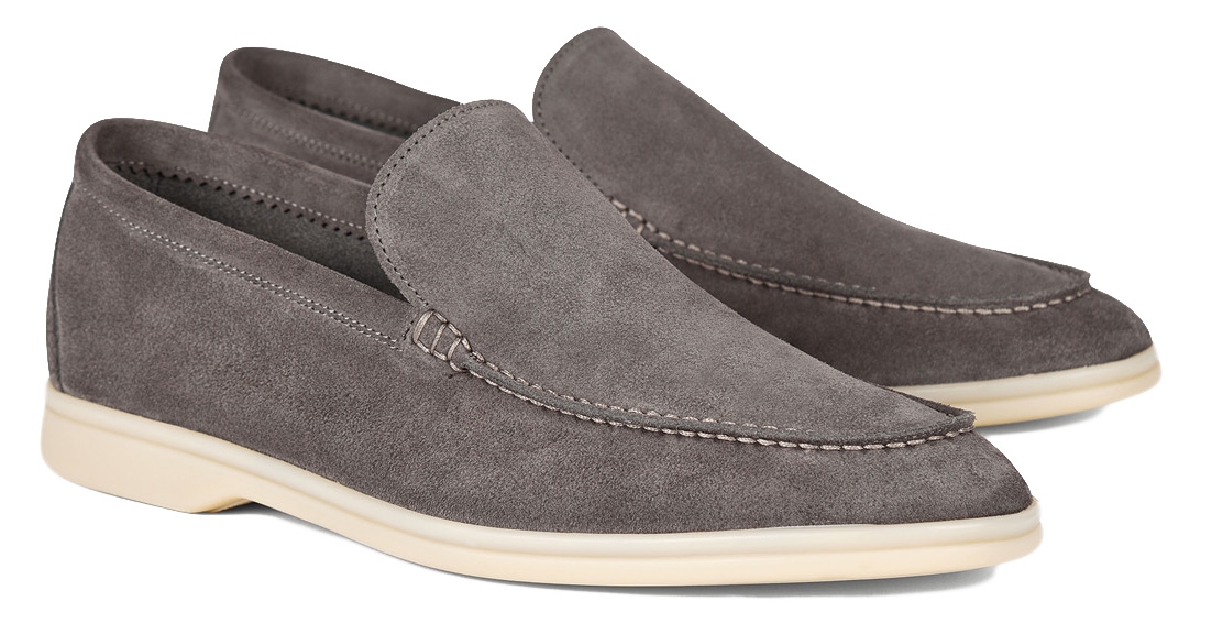 Viola Milano - Unlined Capri Suede Loafer - Grey - Handmade in