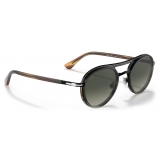 Persol - PO2485S - Nero/Marrone Striato/Grigio / Sfumato Grigio - Occhiali da Sole - Persol Eyewear