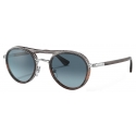 Persol - PO2485S - Grigio Striato Sfumato Marrone Striato / Blu Sfumato - Occhiali da Sole - Persol Eyewear