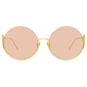 Linda Farrow - Occhiali da Sole Rotondi Olivia in Oro Giallo e Arancione - LFL1006C3SUN - Linda Farrow Eyewear