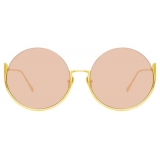 Linda Farrow - Occhiali da Sole Rotondi Olivia in Oro Giallo e Arancione - LFL1006C3SUN - Linda Farrow Eyewear