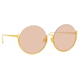 Linda Farrow - Occhiali da Sole Rotondi Olivia in Oro Giallo e Arancione - LFL1006C3SUN - Linda Farrow Eyewear