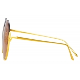 Linda Farrow - Occhiali da Sole Rotondi Olivia in Oro Giallo e Arancione - LFL1006C3SUN - Linda Farrow Eyewear
