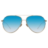 Linda Farrow - Occhiali da Sole Aviator Russo in Oro Chiaro - LFL950C2SUN - Linda Farrow Eyewear
