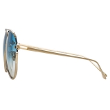 Linda Farrow - Occhiali da Sole Aviator Russo in Oro Chiaro - LFL950C2SUN - Linda Farrow Eyewear