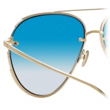 Linda Farrow - Occhiali da Sole Aviator Russo in Oro Chiaro - LFL950C2SUN - Linda Farrow Eyewear